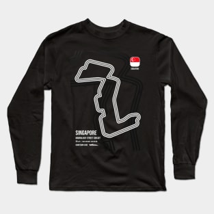 Singapore Race Track (B&W) Long Sleeve T-Shirt